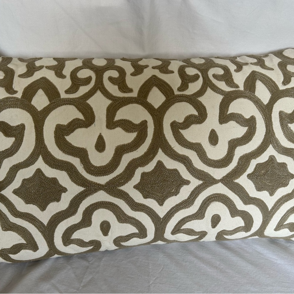Anthropologie Pillow Neutral Colors 25” x 15”